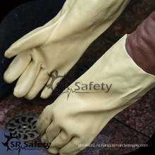 SRSAFETY хлопок-блокировка с покрытием из желтого ПВХ, грубая отделка на ладони / желтых ПВХ-перчатках